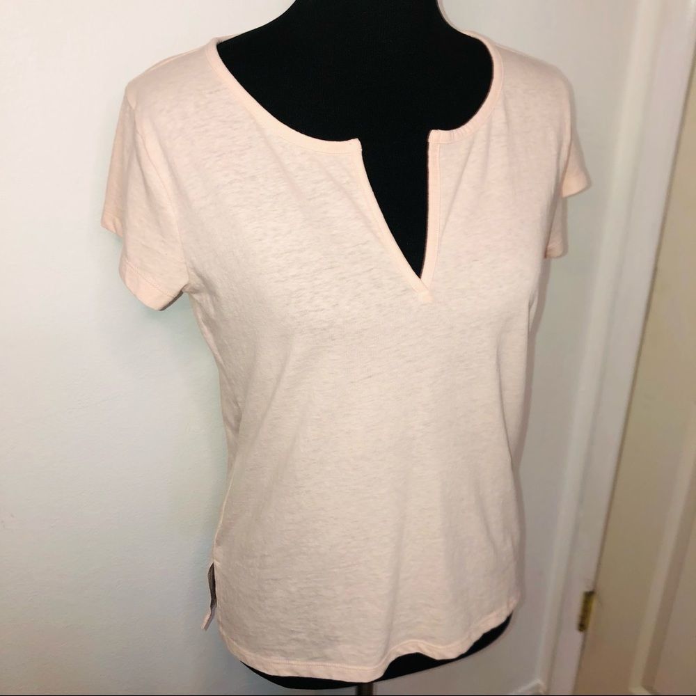 J. Crew Light Pink/Peach Short Sleeve Top Size: S
